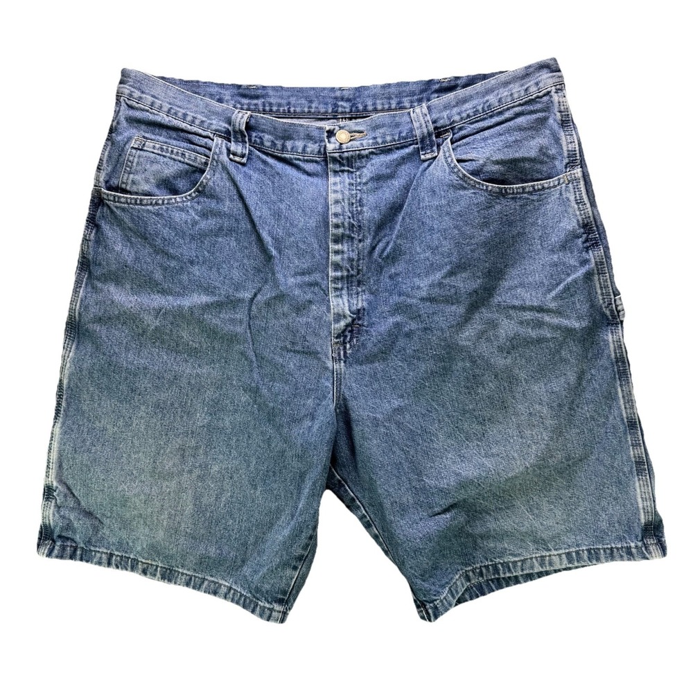 Vintage Wrangler Jean Shorts 40 Blue Baggy Carpenter Y2K Jorts Grunge Faded 10'
